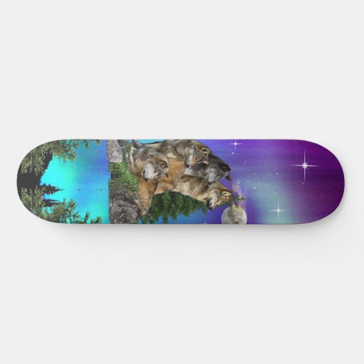 Wolf en Moon Skateboard (Horizontaal)