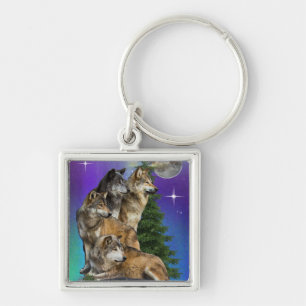 Wolf en Moon Sleutelhanger