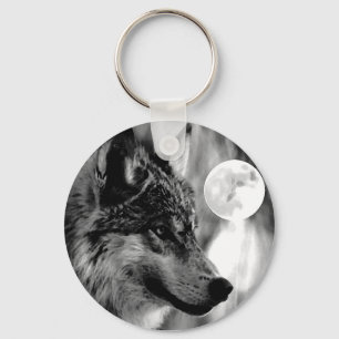 Wolf en Moon Sleutelhanger