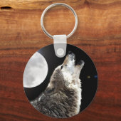 Wolf en Moon Sleutelhanger (Voorkant)