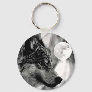 Wolf en Moon Sleutelhanger
