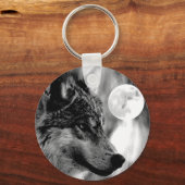 Wolf en Moon Sleutelhanger (Voorkant)