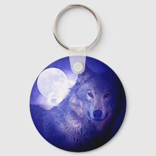 Wolf en Moon Sleutelhanger
