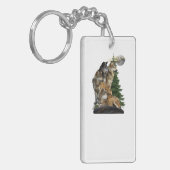 Wolf en Moon Sleutelhanger (Voorkant Links)