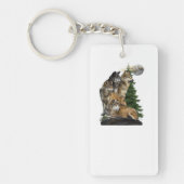 Wolf en Moon Sleutelhanger (Voorkant)