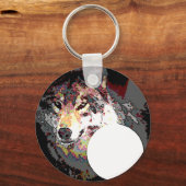 Wolf en Moon Sleutelhanger (Voorkant)