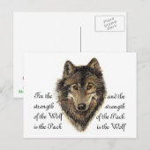 Wolf en Pack Citaat - Dierlijk Collectie Briefkaart (Voorkant / Achterkant)