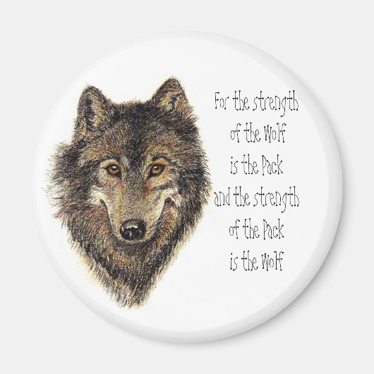 Wolf en Pack Citaat - Dierlijk Collectie Magneet (Voorkant)