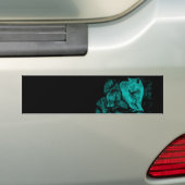 Wolf en Raven in de nacht Bumpersticker (Op auto)