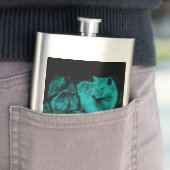 Wolf en Raven in de nacht Heupfles (Voorbeeld)