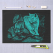 Wolf en Raven in de nacht Tissuepapier (Craft)