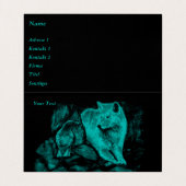 Wolf en Raven in de nacht Visitekaartjes (Binnenkant ongevouwen)