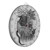 Wolf en Raven met Schedel Dartbord (Voorkant Links)