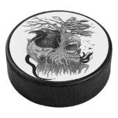 Wolf en Raven met Schedel Hockey Puck (3/4)
