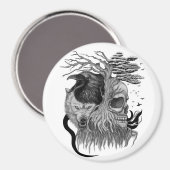 Wolf en Raven met Schedel Magneet (Voorkant / Achterkant)