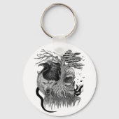 Wolf en Raven met Schedel Sleutelhanger (Achterkant)