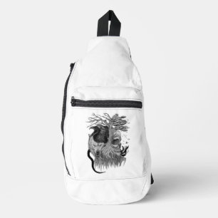 Wolf en Raven met Schedel Sling Bag