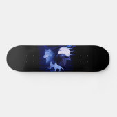 Wolf en Raven met volle maan Skateboard (Horizontaal)
