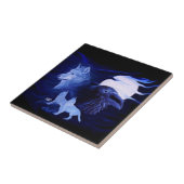 Wolf en Raven met volle maan Tegeltje (Zijkant)