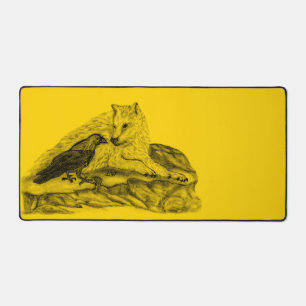 Wolf en Raven, zwart en geel Bureaumat