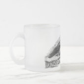 Wolf en Raven - Zwart en wit design Matglas Koffiemok (Links)