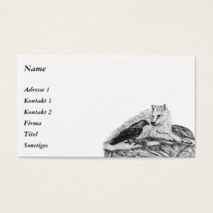 Wolf en Raven - Zwart en wit design Visitekaartje