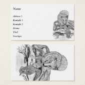Wolf en Raven - Zwart en wit design Visitekaartje (Voorkant /achterkant)