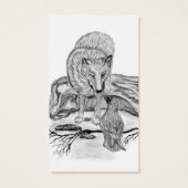 Wolf en Raven - Zwart en wit design Visitekaartje (Achterkant)