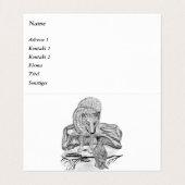 Wolf en Raven - Zwart en wit design Visitekaartjes (Binnenkant ongevouwen)
