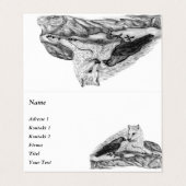 Wolf en Raven - Zwart en wit design Visitekaartjes (Buitenkant ongevouwen)