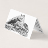 Wolf en Raven - Zwart en wit design Visitekaartjes (Achterkant)