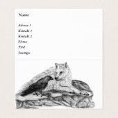Wolf en Raven - Zwart en wit design Visitekaartjes (Binnenkant ongevouwen)