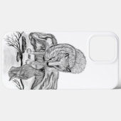 Wolf en Raven, zwart-wit Case-Mate iPhone Case (Achterkant (horizontaal))