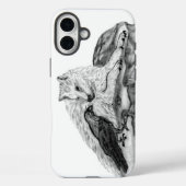 Wolf en Raven, zwart-wit Case-Mate iPhone Case (Achterkant)