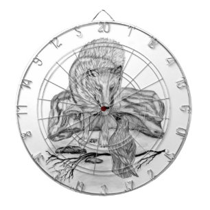 Wolf en Raven, zwart-wit Dartbord