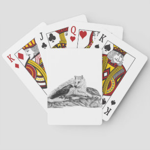 Wolf en Raven, zwart-wit Pokerkaarten