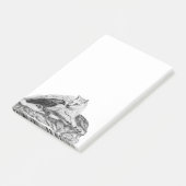 Wolf en Raven, zwart-wit Post-it® Notes (Schuin)