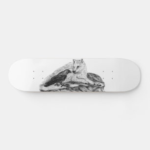 Wolf en Raven, zwart-wit Skateboard