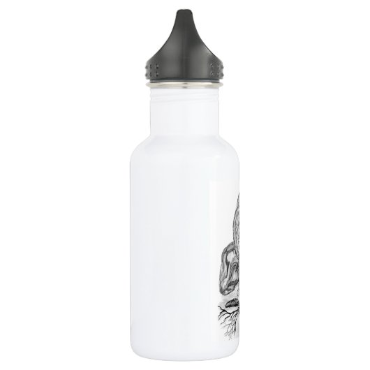 Wolf en Raven, zwart-wit Waterfles (Links)