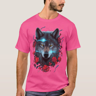 Wolf en Rozen bliksem T-shirt