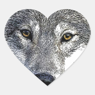 Wolf Eyes Artwork Hart Sticker