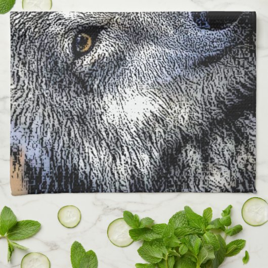 Wolf Eyes Artwork Theedoek (Gevouwen)