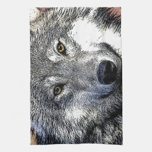 Wolf Eyes Artwork Theedoek (Verticaal)