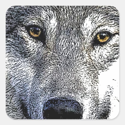 Wolf Eyes Artwork Vierkante Sticker (Voorkant)