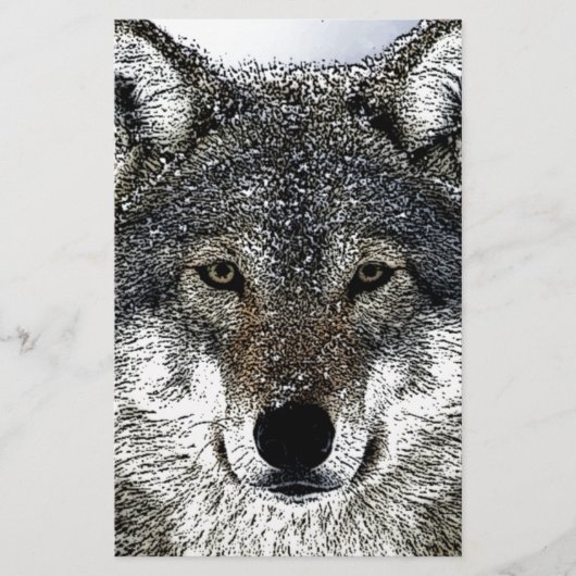 Wolf Eyes Briefpapier (Voorkant)