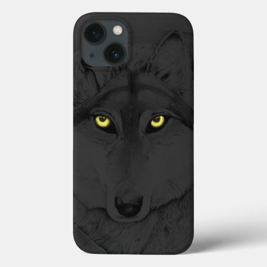 Wolf Eyes II (gele ogen) - grijs Case-Mate iPhone Case (Achterkant)