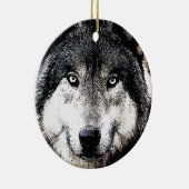 Wolf Eyes Keramisch Ornament (Rechts)