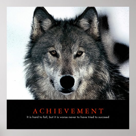 Wolf Eyes Motivatie Achievement Poster (Voorkant)