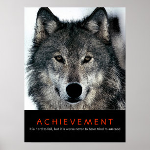 Wolf Eyes Motivatie Achievement Poster