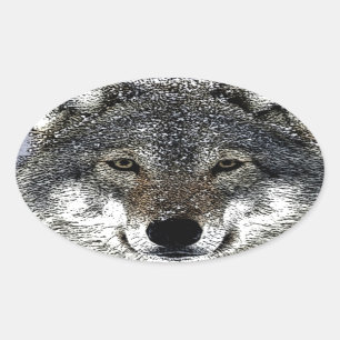 Wolf Eyes Ovale Sticker